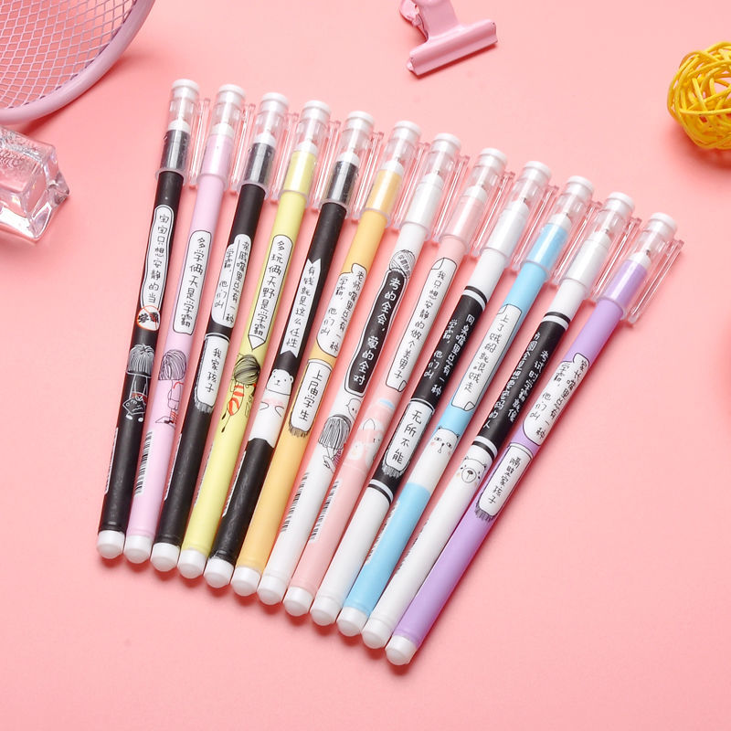 Xueba Pen Black Gel Pen Creative Black Pen Signature Pen 0.5 Black Full Needle Tube Refill Student Ball Pen