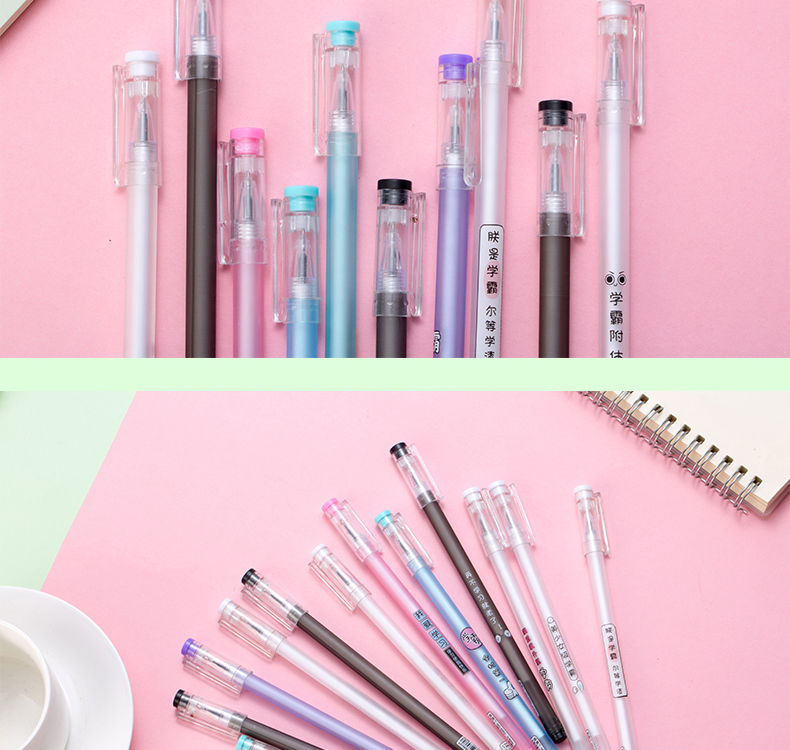 Xueba Pen Black Gel Pen Creative Black Pen Signature Pen 0.5 Black Full Needle Tube Refill Student Ball Pen