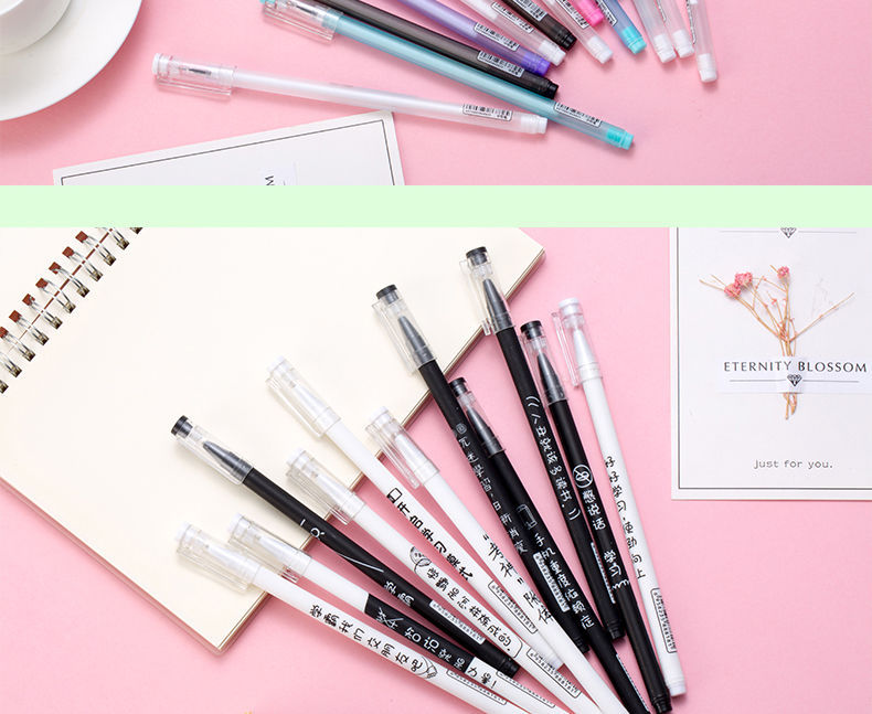 Xueba Pen Black Gel Pen Creative Black Pen Signature Pen 0.5 Black Full Needle Tube Refill Student Ball Pen