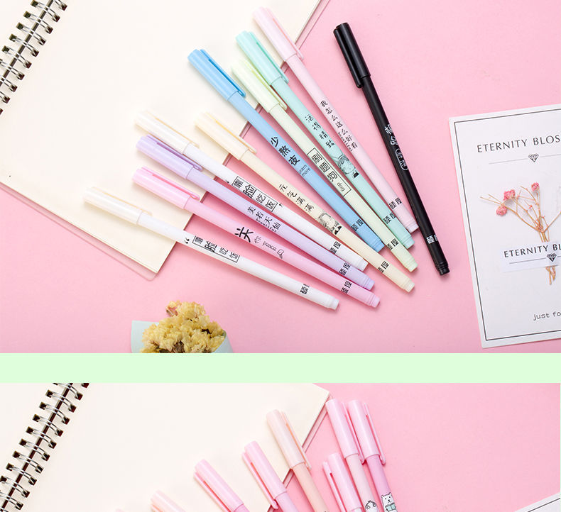 Xueba Pen Black Gel Pen Creative Black Pen Signature Pen 0.5 Black Full Needle Tube Refill Student Ball Pen