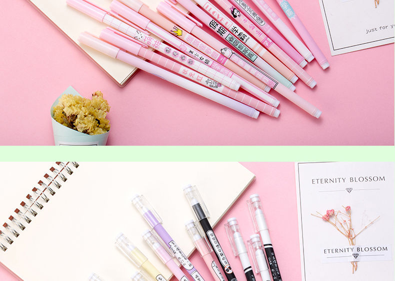 Xueba Pen Black Gel Pen Creative Black Pen Signature Pen 0.5 Black Full Needle Tube Refill Student Ball Pen