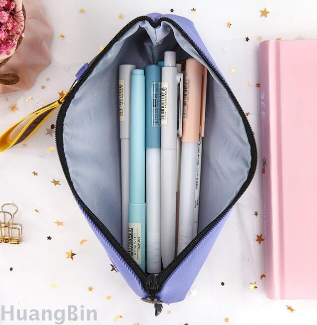 Inverted trapezoidal pen bag this girl creative student pen bag stationery storage bag