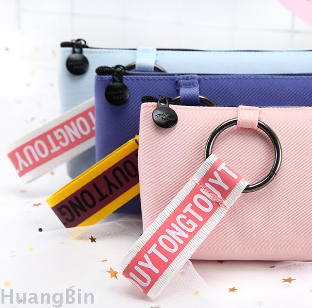 Inverted trapezoidal pen bag this girl creative student pen bag stationery storage bag