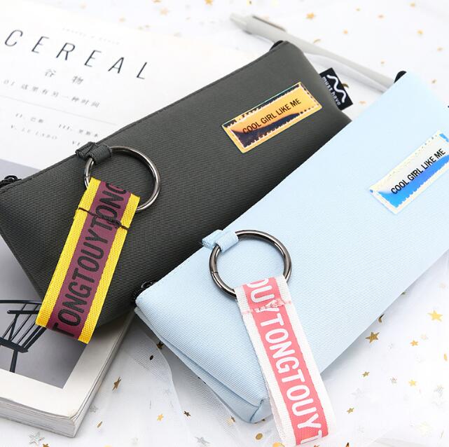 Inverted trapezoidal pen bag this girl creative student pen bag stationery storage bag Inverted trapezoidal pen bag this girl creative student pen bag stationery storage bag