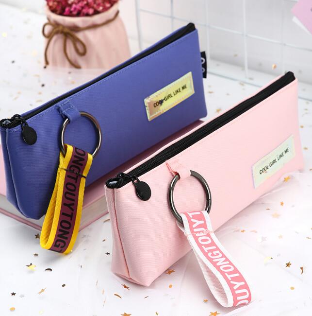 Inverted trapezoidal pen bag this girl creative student pen bag stationery storage bag Inverted trapezoidal pen bag this girl creative student pen bag stationery storage bag