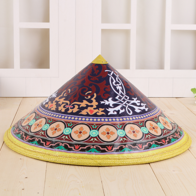 Raincloth painted hats for farmers with sun shade and sun protection stage props