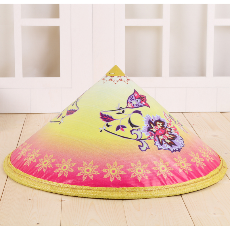 Raincloth painted hats for farmers with sun shade and sun protection stage props