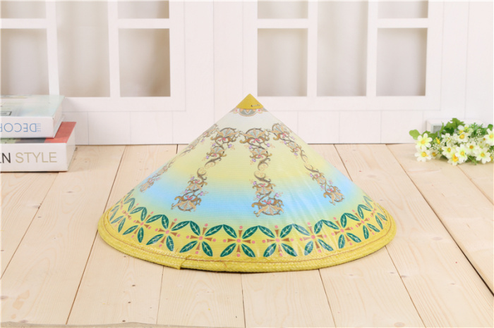 Raincloth painted hats for farmers with sun shade and sun protection stage props