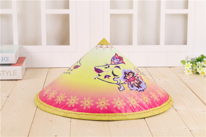 Raincloth painted hats for farmers with sun shade and sun protection stage props