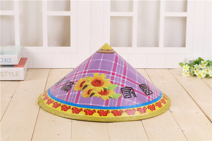 Raincloth painted hats for farmers with sun shade and sun protection stage props