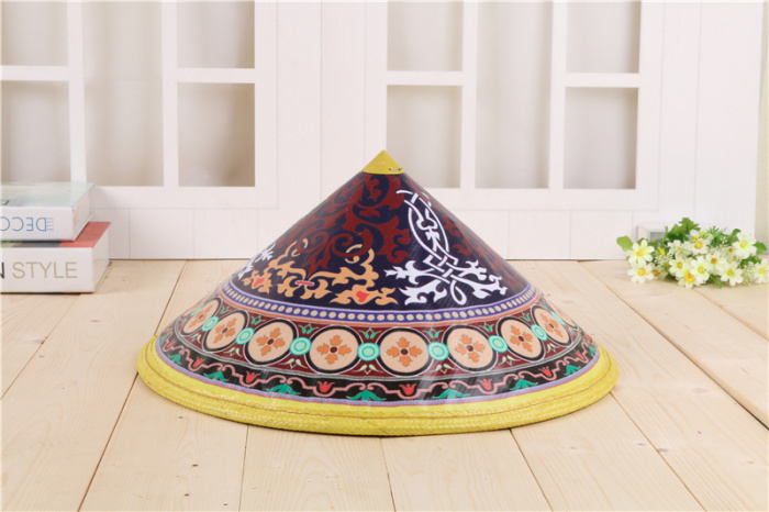 Raincloth painted hats for farmers with sun shade and sun protection stage props