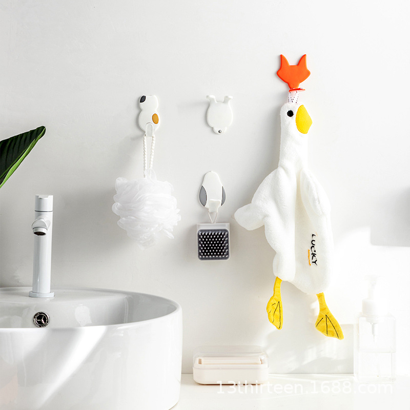 Creative Cartoon Punch-Free Mobile Phone Holder Wall Hook Bathroom Toilet Kitchen Entrance Sticker Cartoon Hook