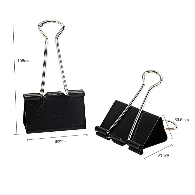 Factory Direct Sales 60mm Colorful Long Tail Clip Large Ticket Clips Binder Clip Office Supplies Steel Clip Wholesale