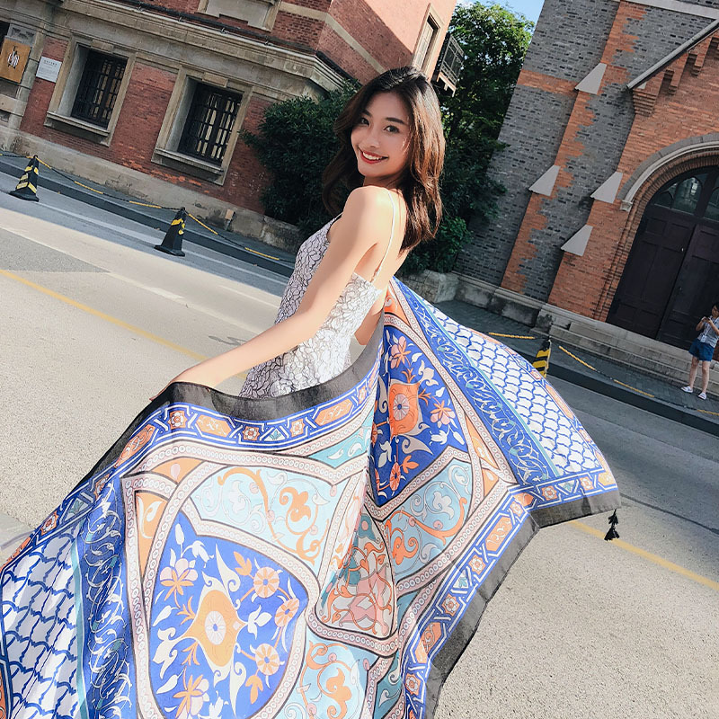 Summer Cotton and Linen Ethnic Style Beach Towel Women's New Sun Shade Vacation Sun Protection Air-Conditioner Shawl Travel Printed Scarf Summer Cotton and Linen Ethnic Style Beach Towel Women's New Sun Shade Vacation Sun Protection Air-Conditioner Shawl Travel Printed Scarf