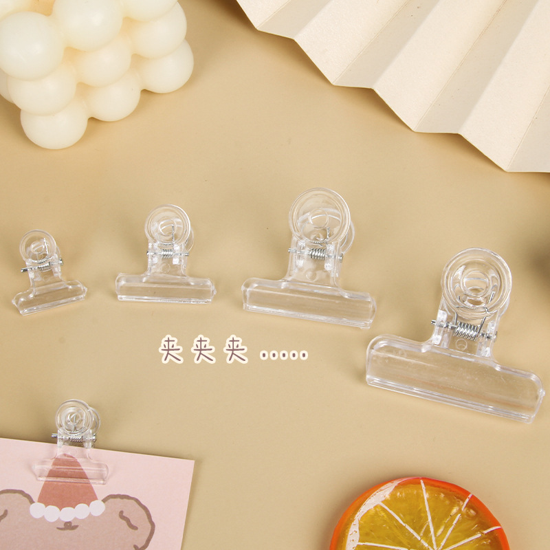 Transparent Long Tail Clip Binder Clip Document Folder Test Paper Category Folder Plastic Clip Snack Seal Clip Binding Ticket Holder