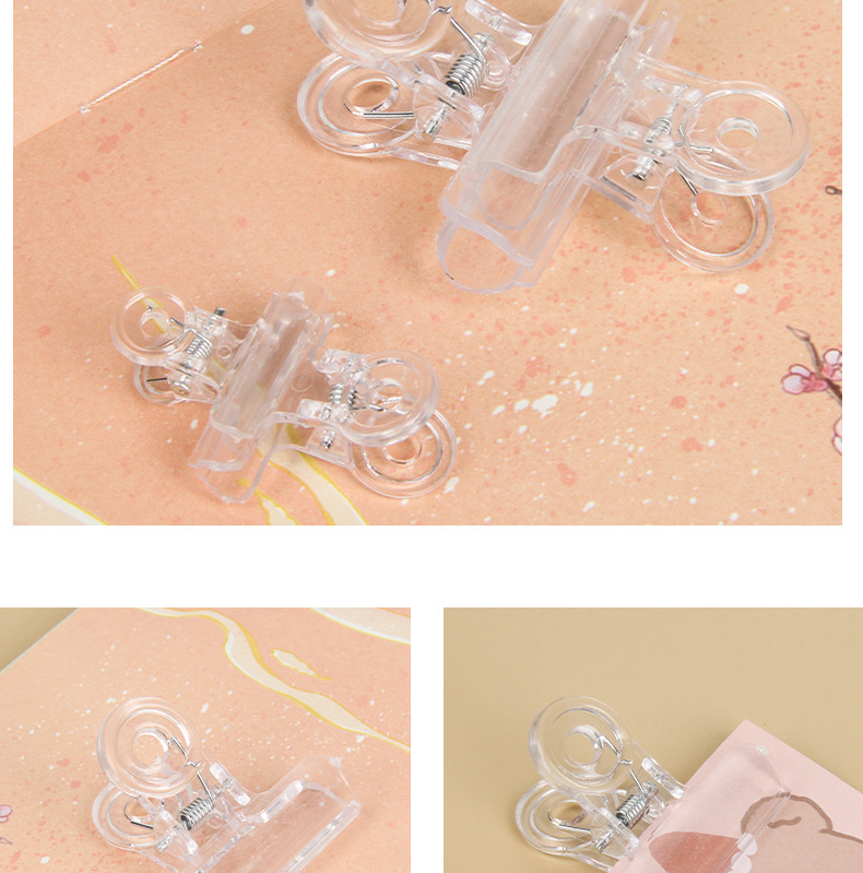 Transparent Long Tail Clip Binder Clip Document Folder Test Paper Category Folder Plastic Clip Snack Seal Clip Binding Ticket Holder