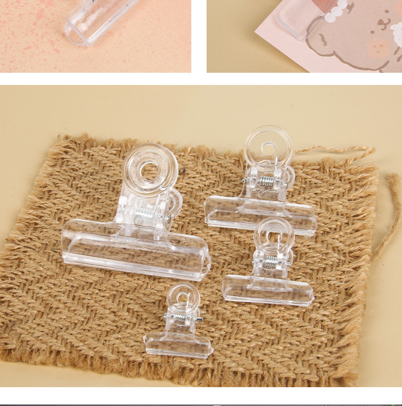 Transparent Long Tail Clip Binder Clip Document Folder Test Paper Category Folder Plastic Clip Snack Seal Clip Binding Ticket Holder