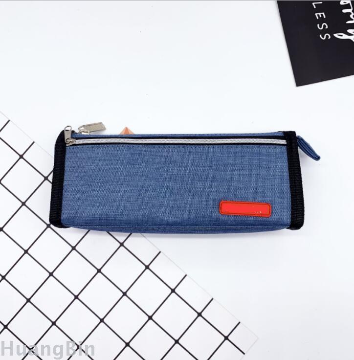 PVC pen bag solid color large capacity stationery bag creative zip pencil bag pencil case custom logo
