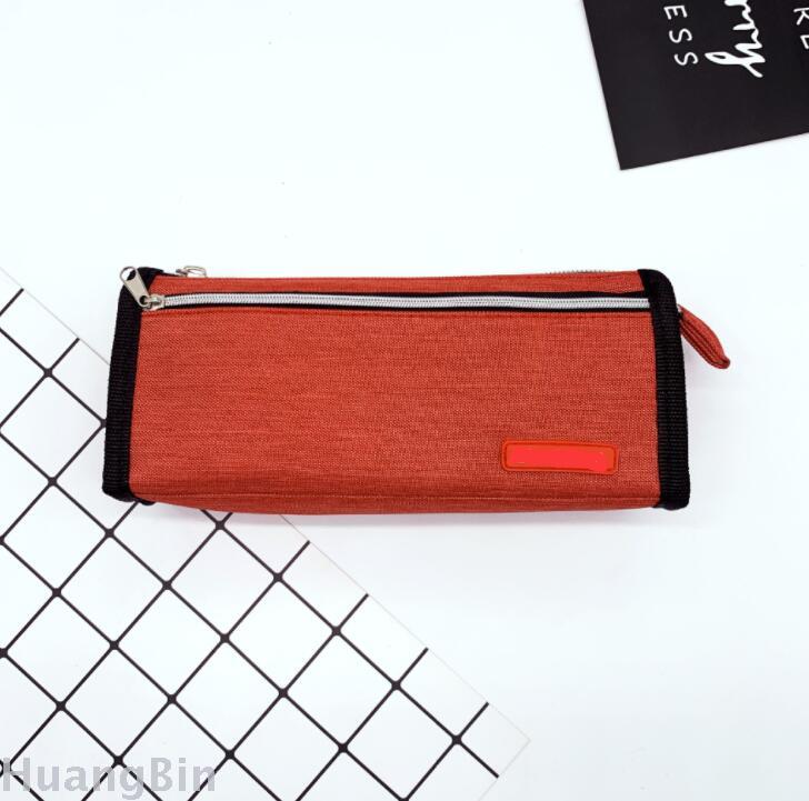 PVC pen bag solid color large capacity stationery bag creative zip pencil bag pencil case custom logo