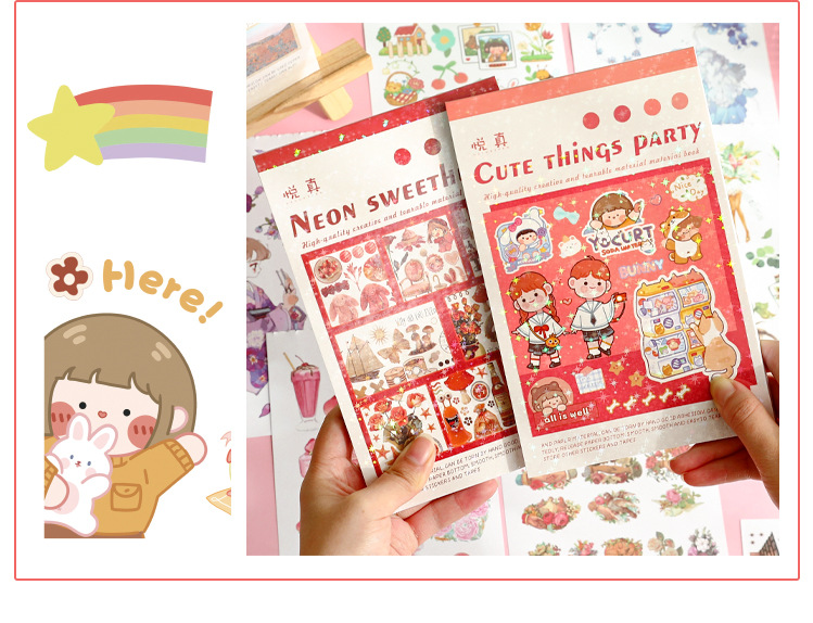 Yue Zhen Impression World Series Hand Account Sticker Book Creative Ins Retro Cute Cartoon Small Stickers Material Wholesale Yue Zhen Impression World Series Hand Account Sticker Book Creative Ins Retro Cute Cartoon Small Stickers Material Wholesale