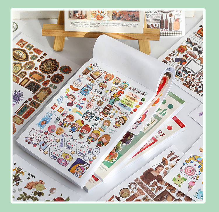 Yue Zhen Impression World Series Hand Account Sticker Book Creative Ins Retro Cute Cartoon Small Stickers Material Wholesale Yue Zhen Impression World Series Hand Account Sticker Book Creative Ins Retro Cute Cartoon Small Stickers Material Wholesale