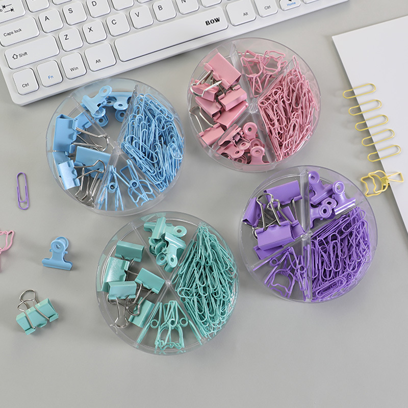 Colorful Long Tail Clip Multifunctional Combination Set Stationery Binder Clip Office Supplies Metal Clip Clip Pin