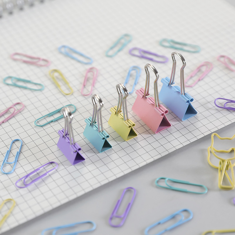 Colorful Long Tail Clip Multifunctional Combination Set Stationery Binder Clip Office Supplies Metal Clip Clip Pin