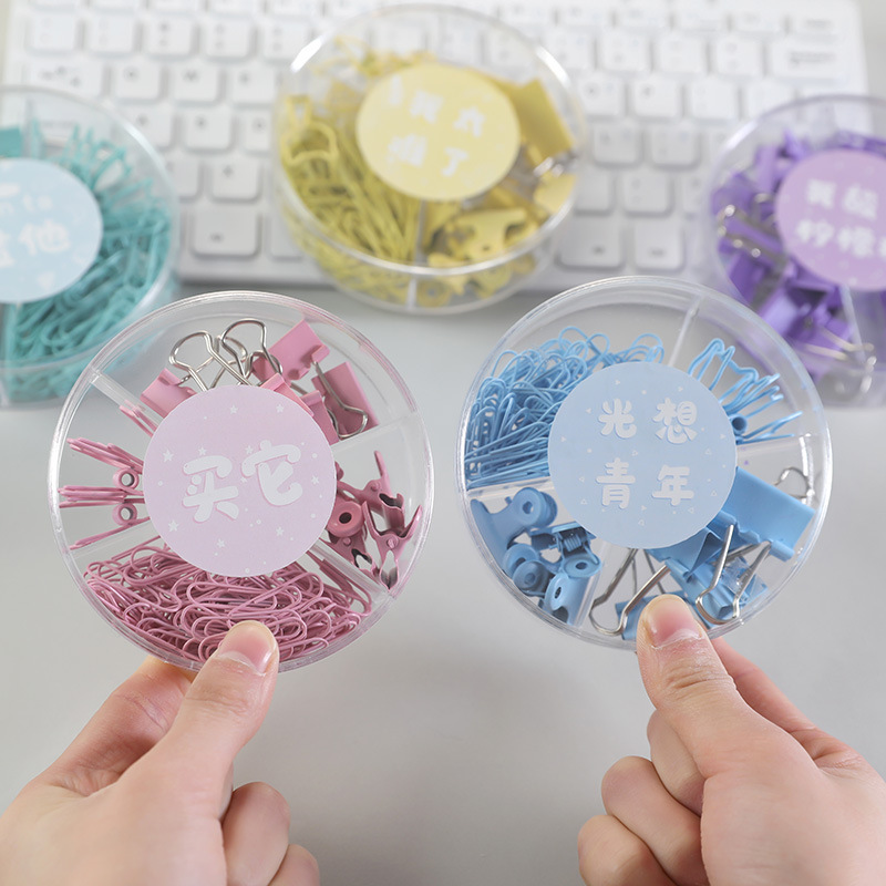 Colorful Long Tail Clip Multifunctional Combination Set Stationery Binder Clip Office Supplies Metal Clip Clip Pin