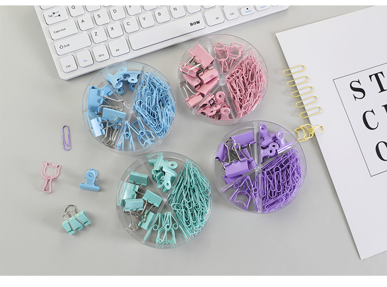 Colorful Long Tail Clip Multifunctional Combination Set Stationery Binder Clip Office Supplies Metal Clip Clip Pin