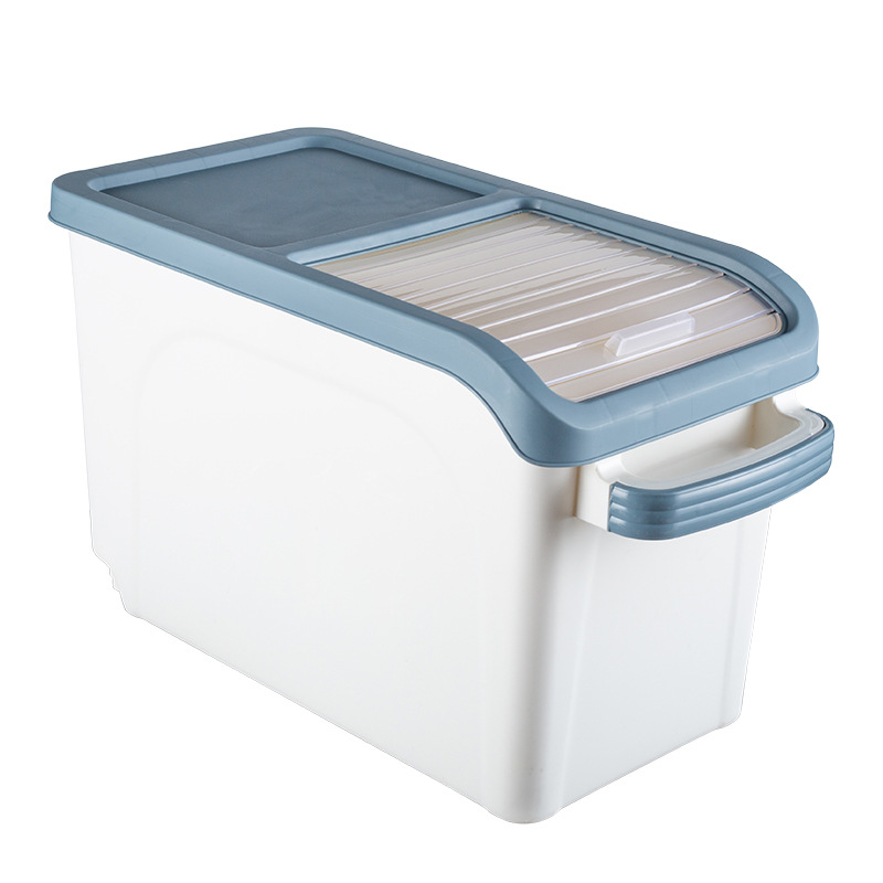 Rolling Shutter Mop Cover Nordic Thickened Rice Bucket Plastic Tape Pulley Window Rice Storage Box Moisture-Proof Insect-Proof 15kg Rice Pot