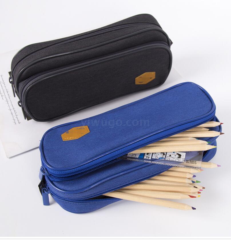 Large capacity and long type pen bag pure color simple dustproof student stationery bag pencil bag students multi-layer