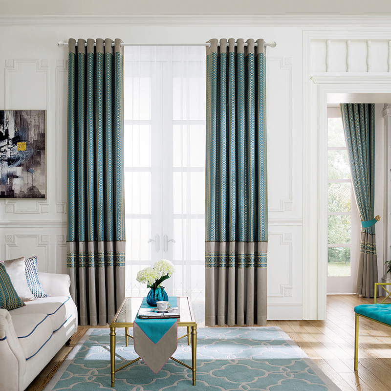 2017 New European-Style Curtain for Living Room Thickened Sun Shade Shading Curtain High Precision Jacquard Curtain Customized