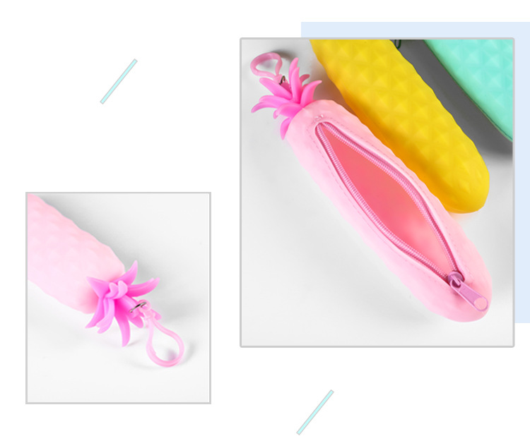 Silicone pencil bag fruit and vegetable simulation pencil bag banana green onion pen bag pea pineapple