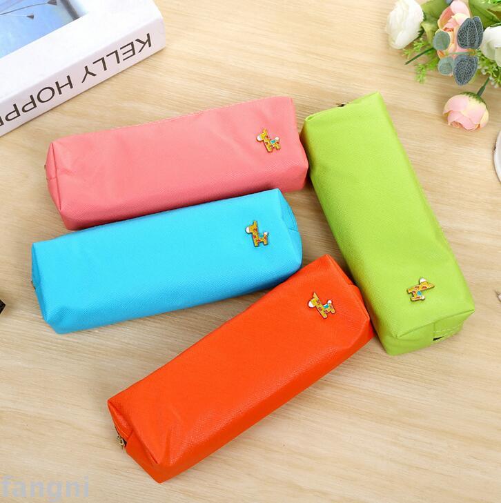 2017 new pen bag candy high grade pu student supplies stationery storage bag can be customized logo