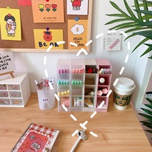 Simple Ins Style Desktop Pen Container Cute Stationery Supplies Storage Box Creative Cartoon Student Dormitory Pencil Case Cute