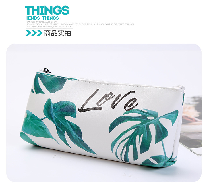 Pen bag PU pen bag bamboo pencil bag student stationery bag makeup bag wash bag Pen bag PU pen bag bamboo pencil bag student stationery bag makeup bag wash bag