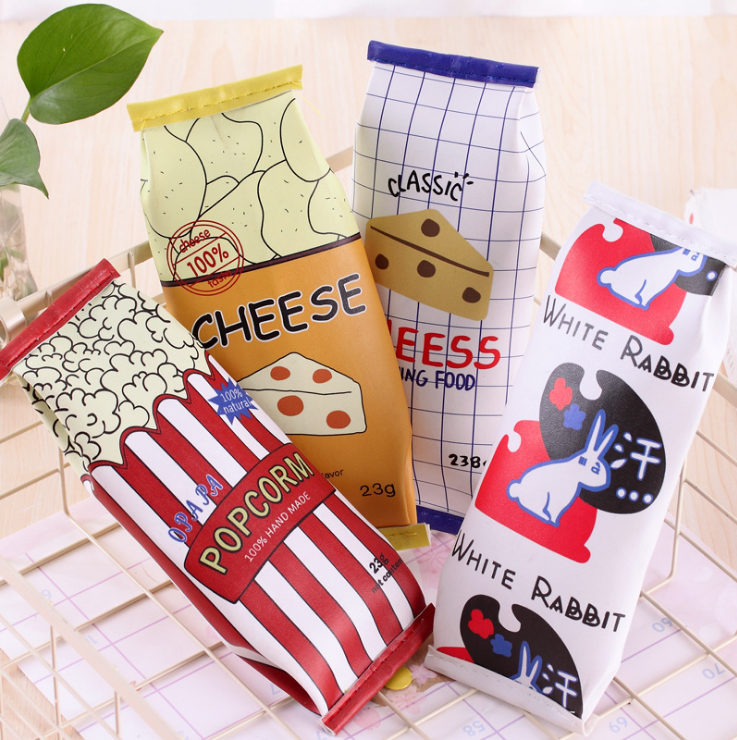 Snack pencil bag cartoon pencil bag Korean stationery bag cute pen bag small fresh pen bag