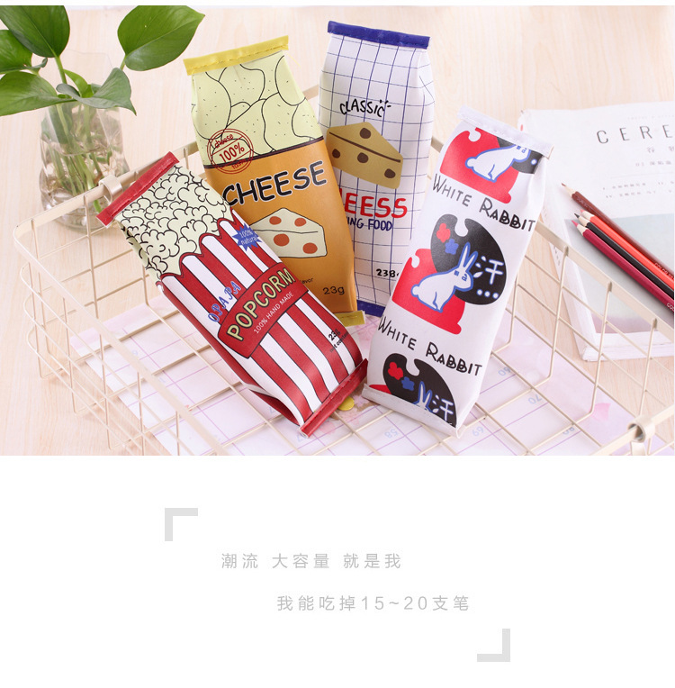 Snack pencil bag cartoon pencil bag Korean stationery bag cute pen bag small fresh pen bag Snack pencil bag cartoon pencil bag Korean stationery bag cute pen bag small fresh pen bag