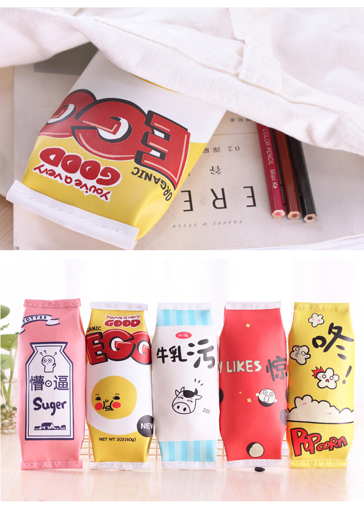 Snack pencil bag cartoon pencil bag Korean stationery bag cute pen bag small fresh pen bag Snack pencil bag cartoon pencil bag Korean stationery bag cute pen bag small fresh pen bag