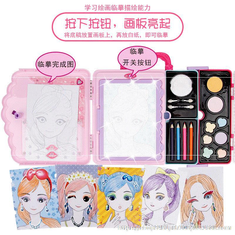 Little Girl pencil make-up Box Non-toxic colour-coded make-up Children&#039;s toy set as a family gift