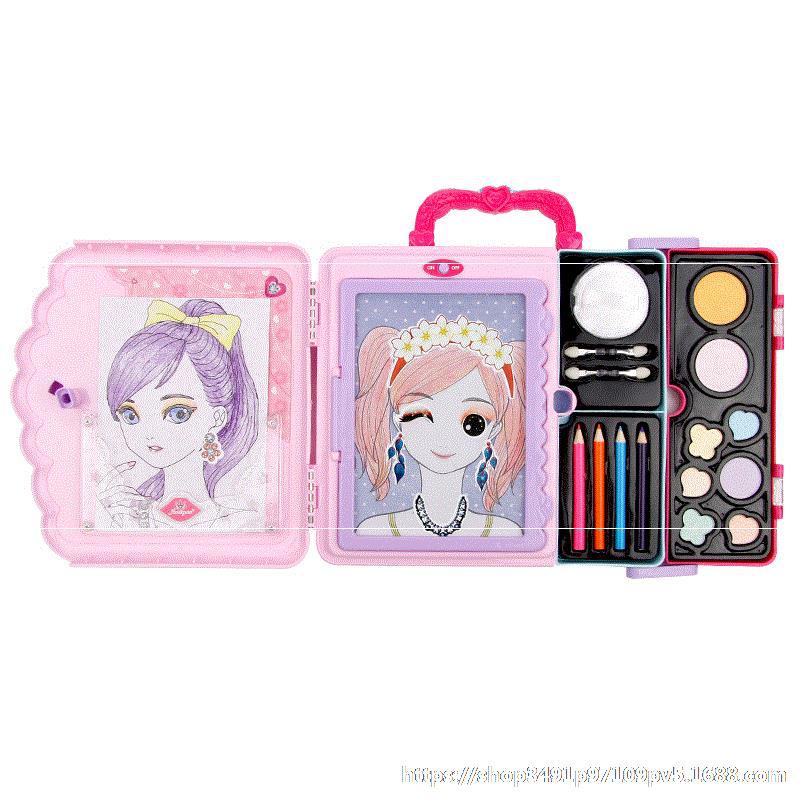 Little Girl pencil make-up Box Non-toxic colour-coded make-up Children&#039;s toy set as a family gift