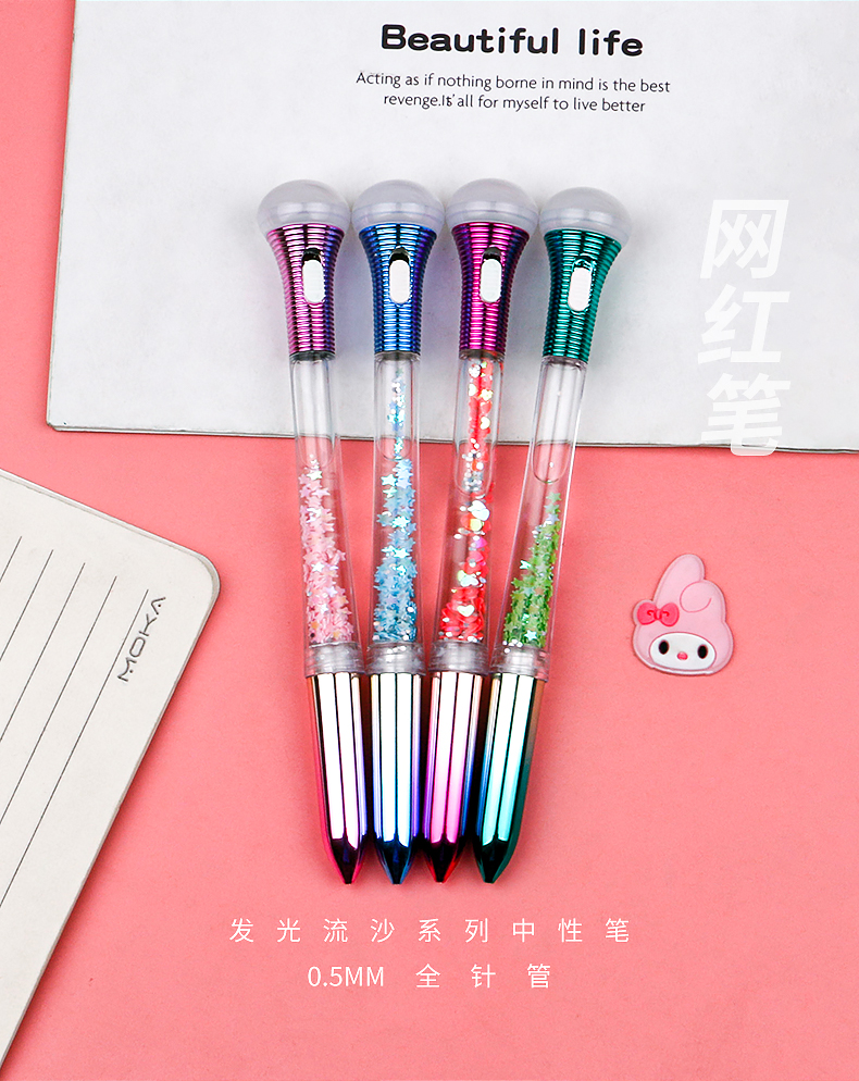 Cartoon Luminous Cyber Celebrity Style Quicksand Pencil Case Flashlight LED Light Gel Pen Full Needle Tube Signature Pen Sequins Student Pen Cartoon Luminous Cyber Celebrity Style Quicksand Pencil Case Flashlight LED Light Gel Pen Full Needle Tube Signature Pen Sequins Student Pen