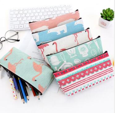 students Practical simple large capacity canvas cotton and linen Creative Cartoon Pen bag pencil stationery bag students Practical simple large capacity canvas cotton and linen Creative Cartoon Pen bag pencil stationery bag