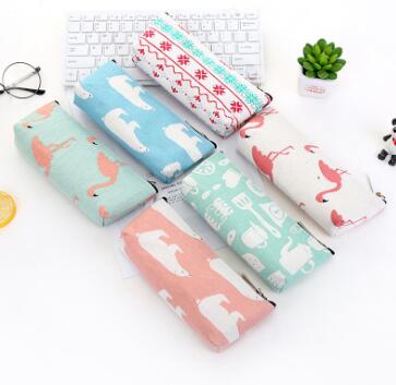 students Practical simple large capacity canvas cotton and linen Creative Cartoon Pen bag pencil stationery bag students Practical simple large capacity canvas cotton and linen Creative Cartoon Pen bag pencil stationery bag