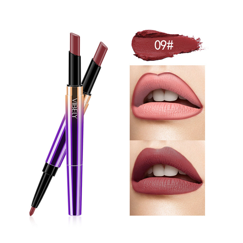 DoubleHeaded Matte Lipstick Pen Lip Liner Automatic Rotation Lip Pencil Easy to Color CrossBorder Foreign Trade Model DoubleHeaded Matte Lipstick Pen Lip Liner Automatic Rotation Lip Pencil Easy to Color CrossBorder Foreign Trade Model