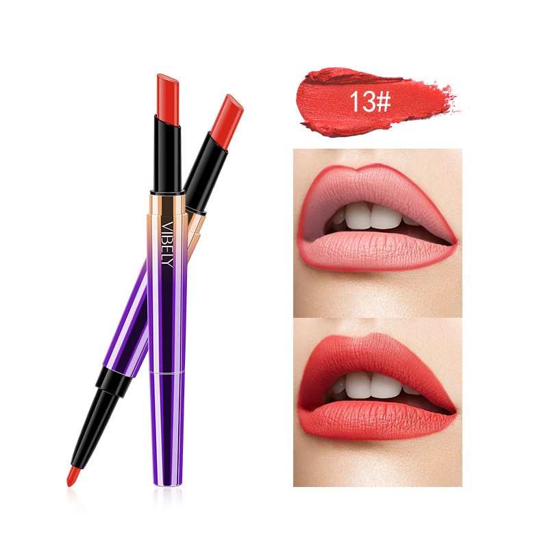 DoubleHeaded Matte Lipstick Pen Lip Liner Automatic Rotation Lip Pencil Easy to Color CrossBorder Foreign Trade Model DoubleHeaded Matte Lipstick Pen Lip Liner Automatic Rotation Lip Pencil Easy to Color CrossBorder Foreign Trade Model