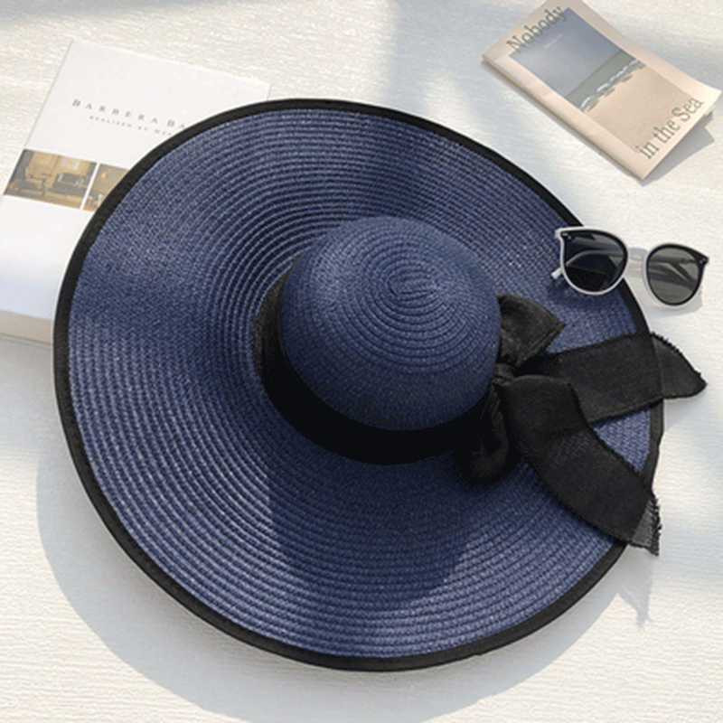 Beach Straw Hat Women&#039;s Summer Seaside Travel Big Brim Sun Protection Sun Shade Vacation All-Match Wide Brim Summer Hat Sun Hat