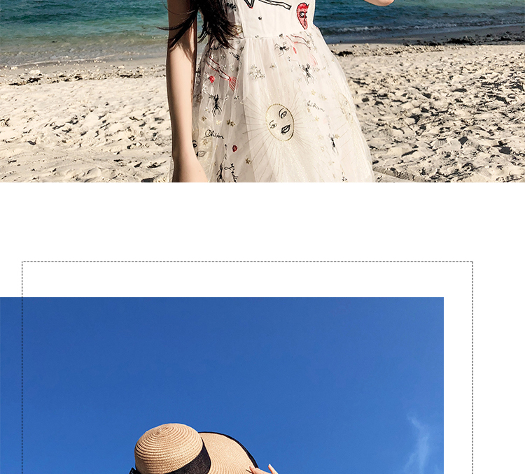 Beach Straw Hat Women's Summer Seaside Travel Big Brim Sun Protection Sun Shade Vacation All-Match Wide Brim Summer Hat Sun Hat