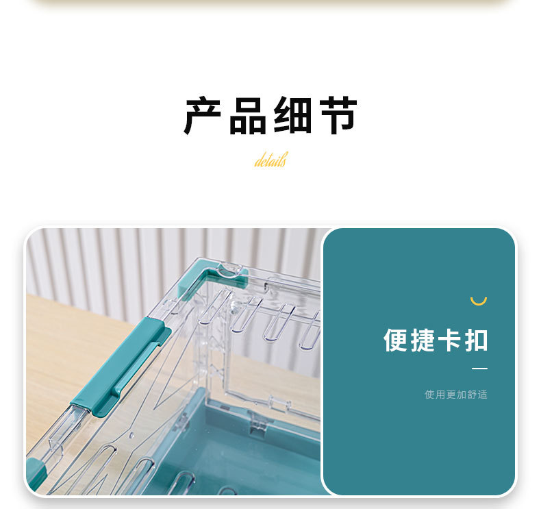 Folding Double Door Storage Box Clear with Cover Storage Box Toy Clothes Storage Box Large with Pulley Plastic Case