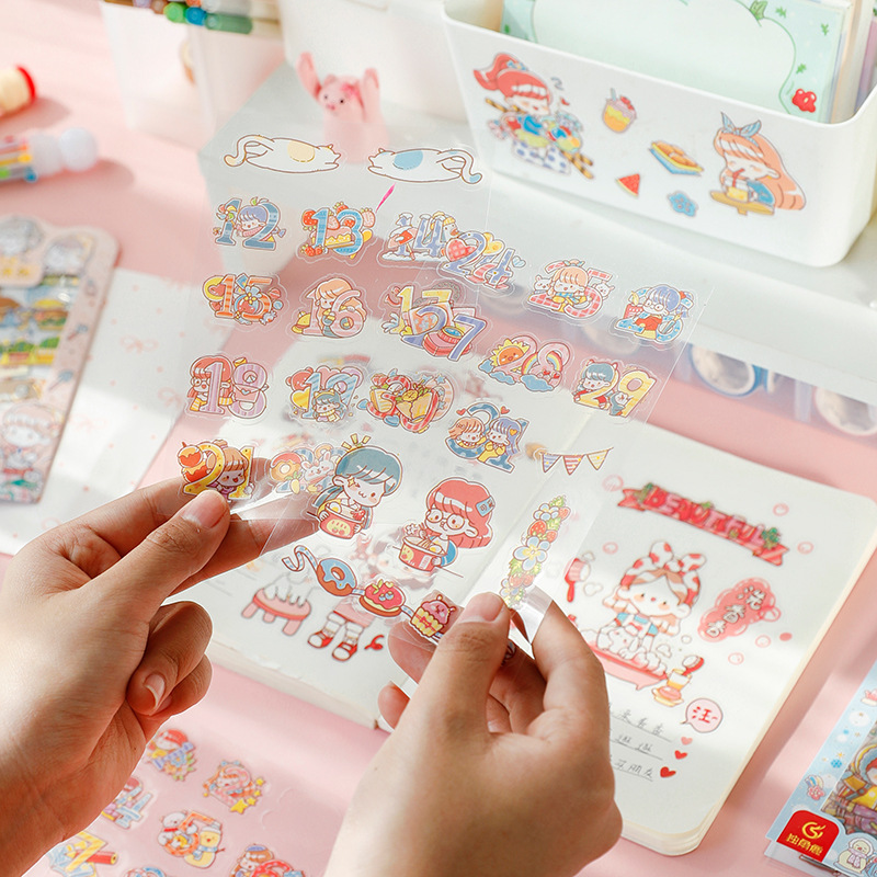 Creative Tea Tea Season 9 Journal Stickers Cartoon Students&#039; Stickers Material DIY Decorative Sticker Cute Stickers Decoration